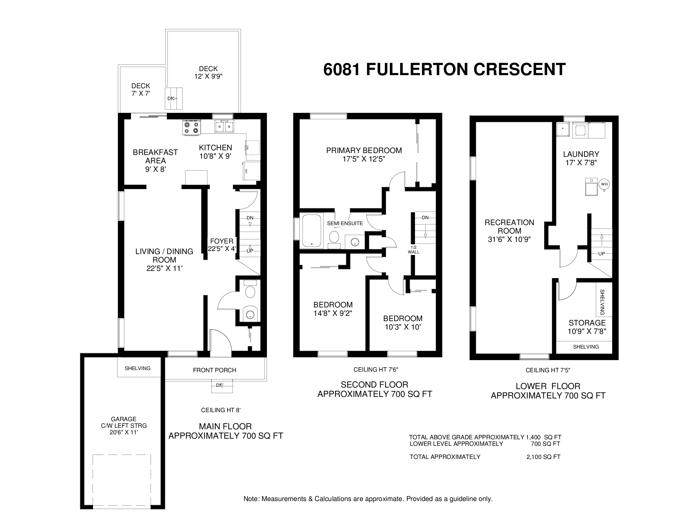 Floor plan of 6081 Fullerton Crescent, Mississauga