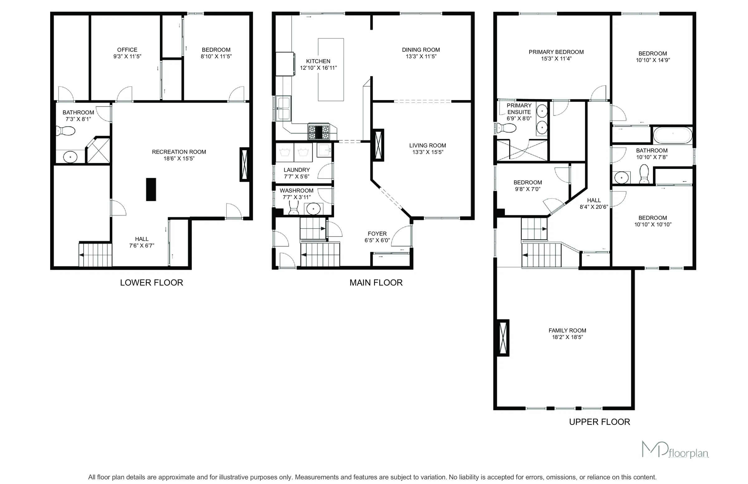 Floor plan of 61 Fencerow Drive, Whitby