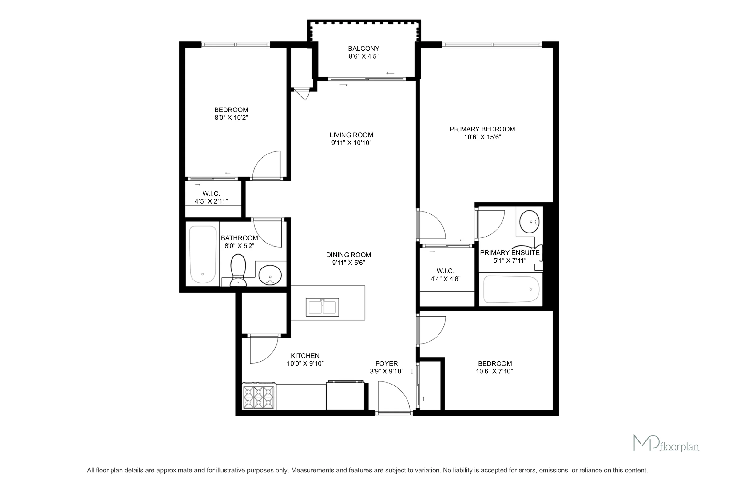 Floor plan of #1609-3880 Duke of York Boulevard, Mississauga