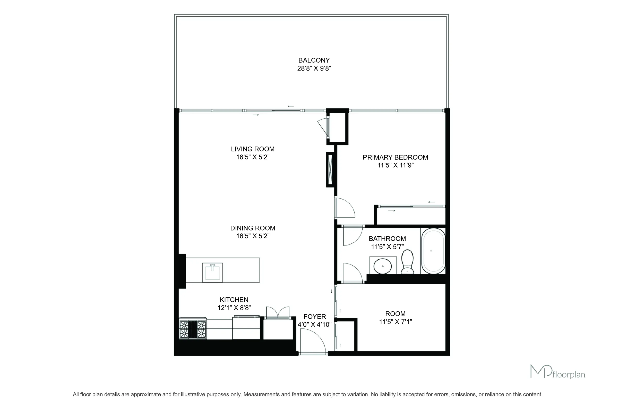 Floor plan of #511-5101 Dundas Street West, Etobicoke