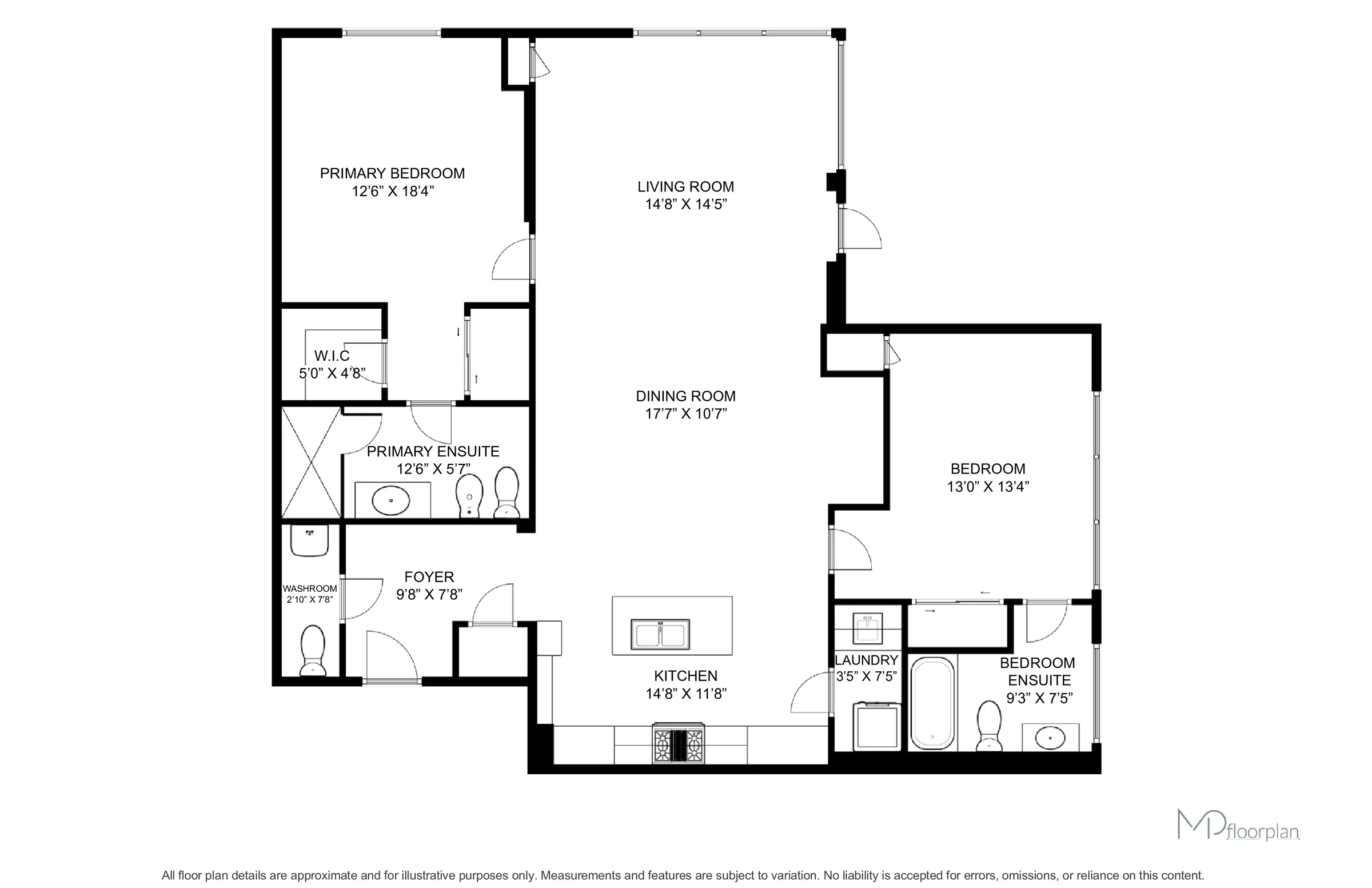 Floor plan of #105-42 Mill Street, Georgetown