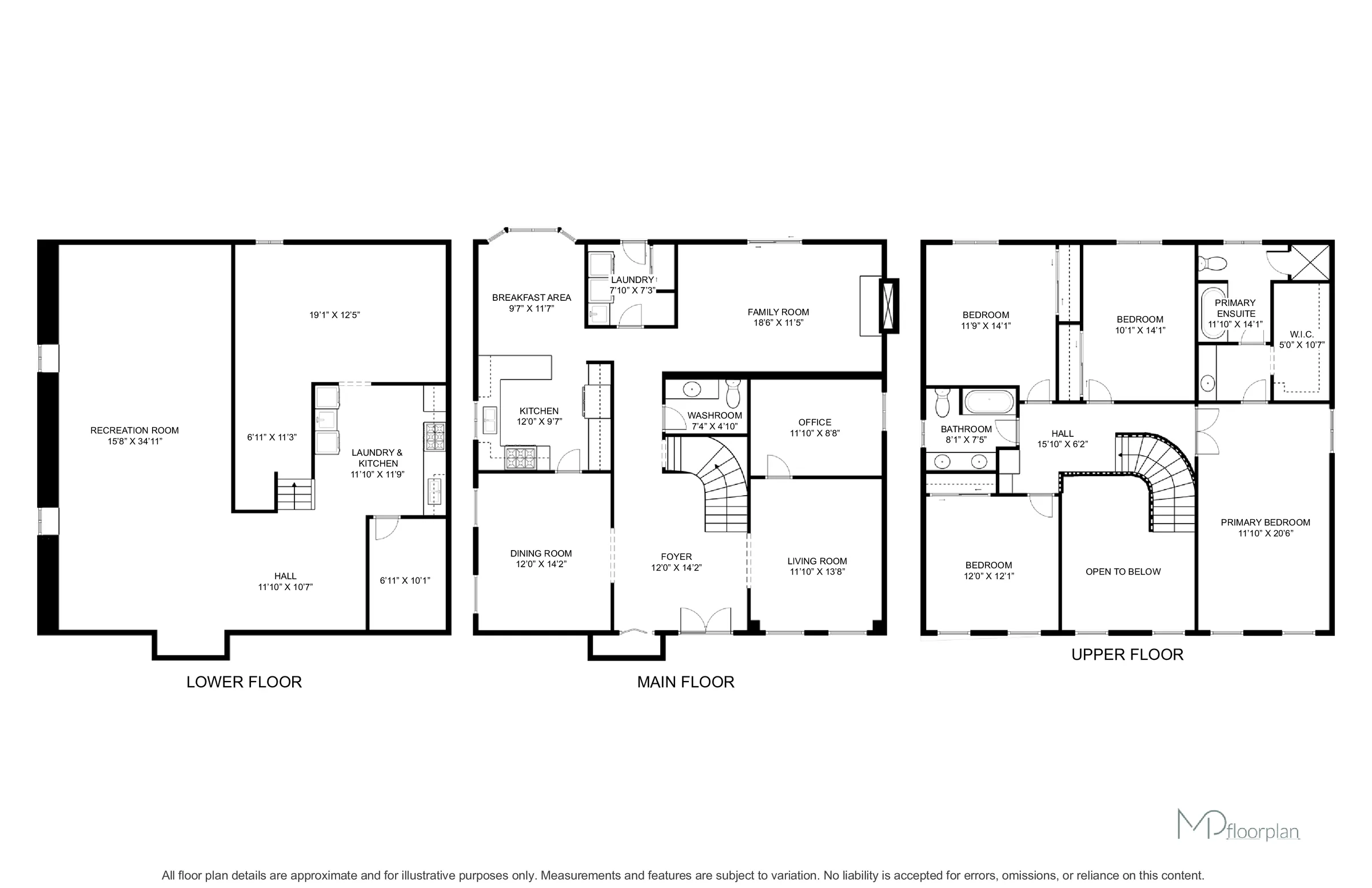 Floor plan of 18 Jill Crescent, Brampton