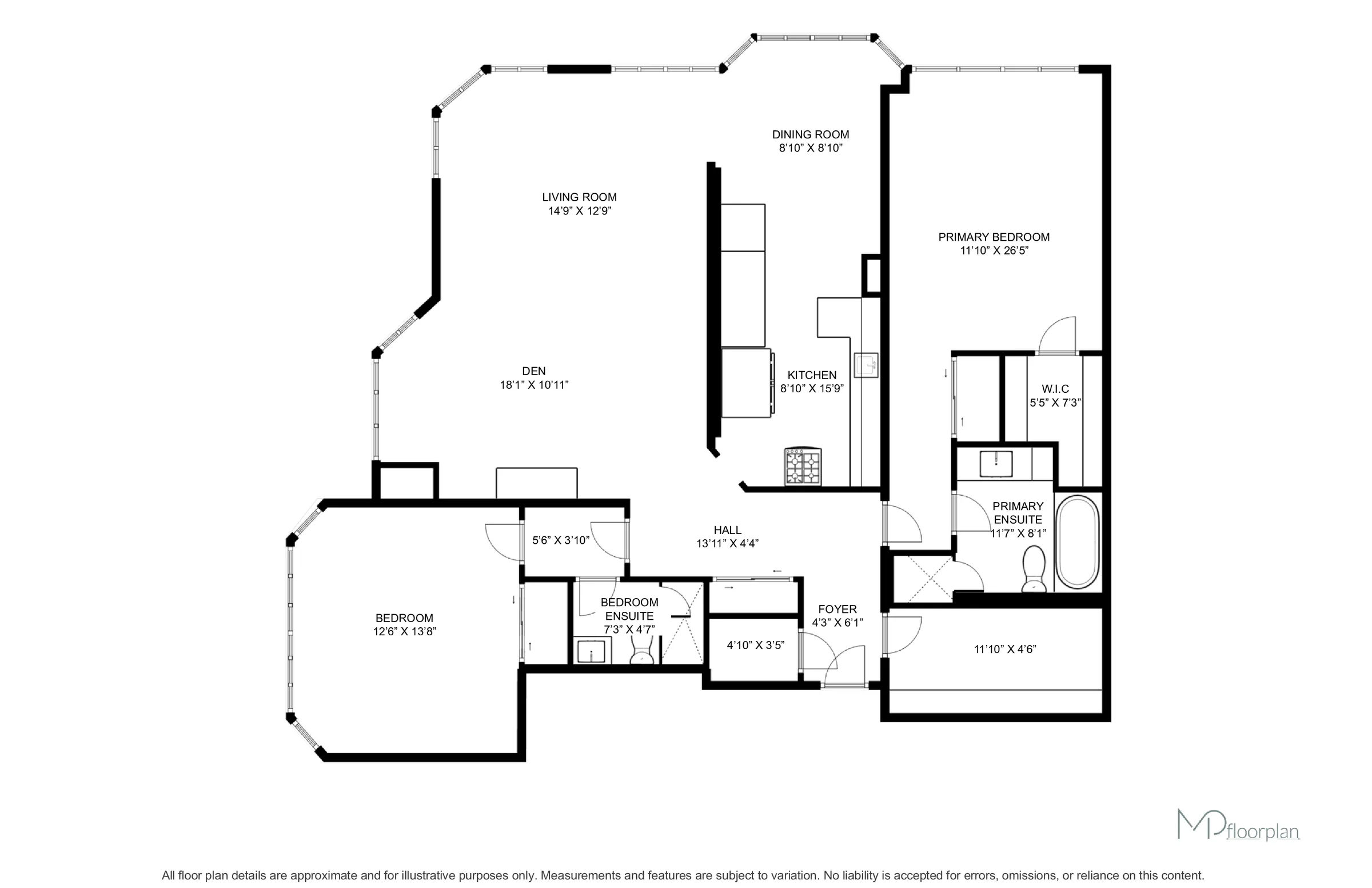 Floor plan of #1411-1 Aberfoyle Crescent, Etobicoke