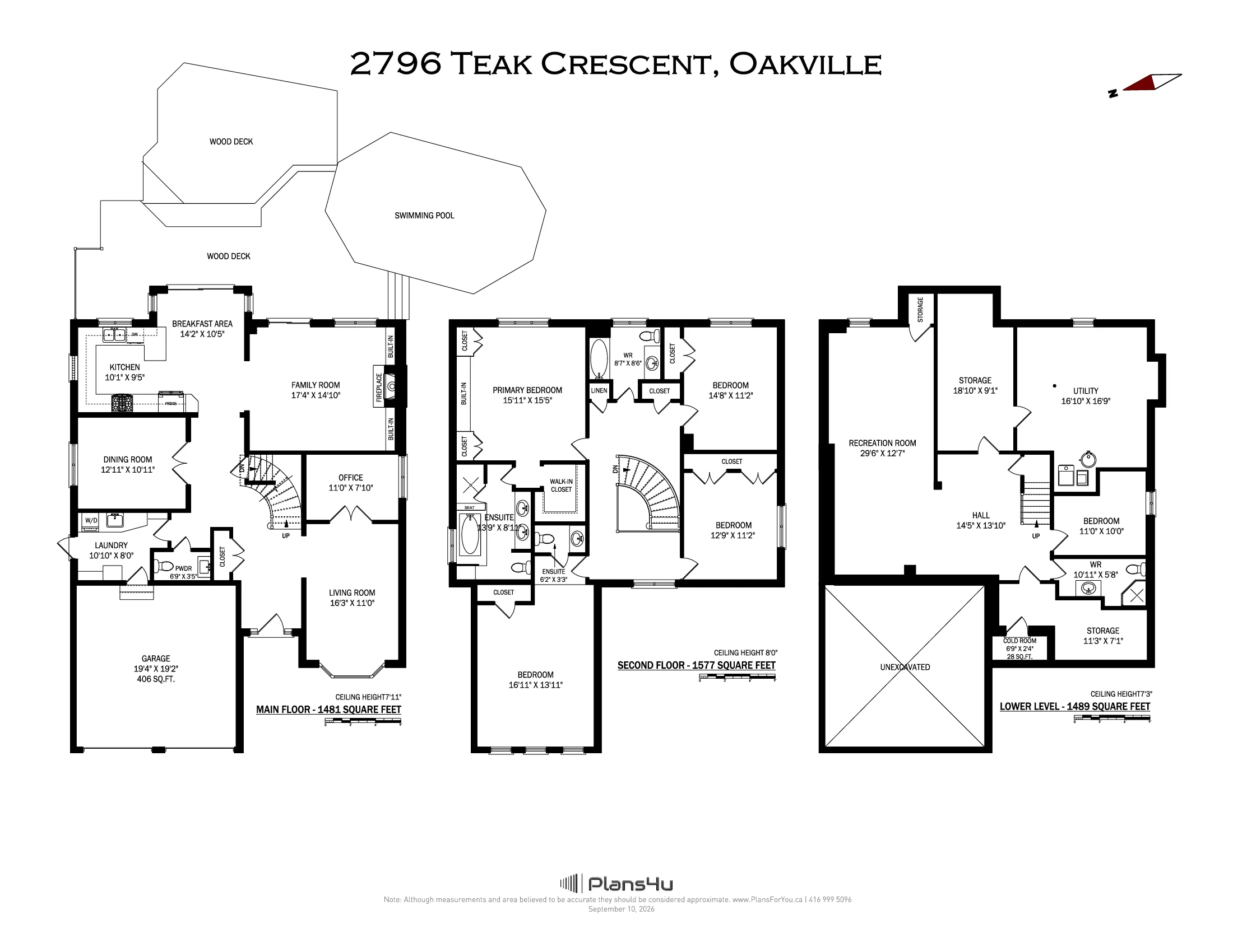 Floor plan of 2796 Teak Crescent, Oakville
